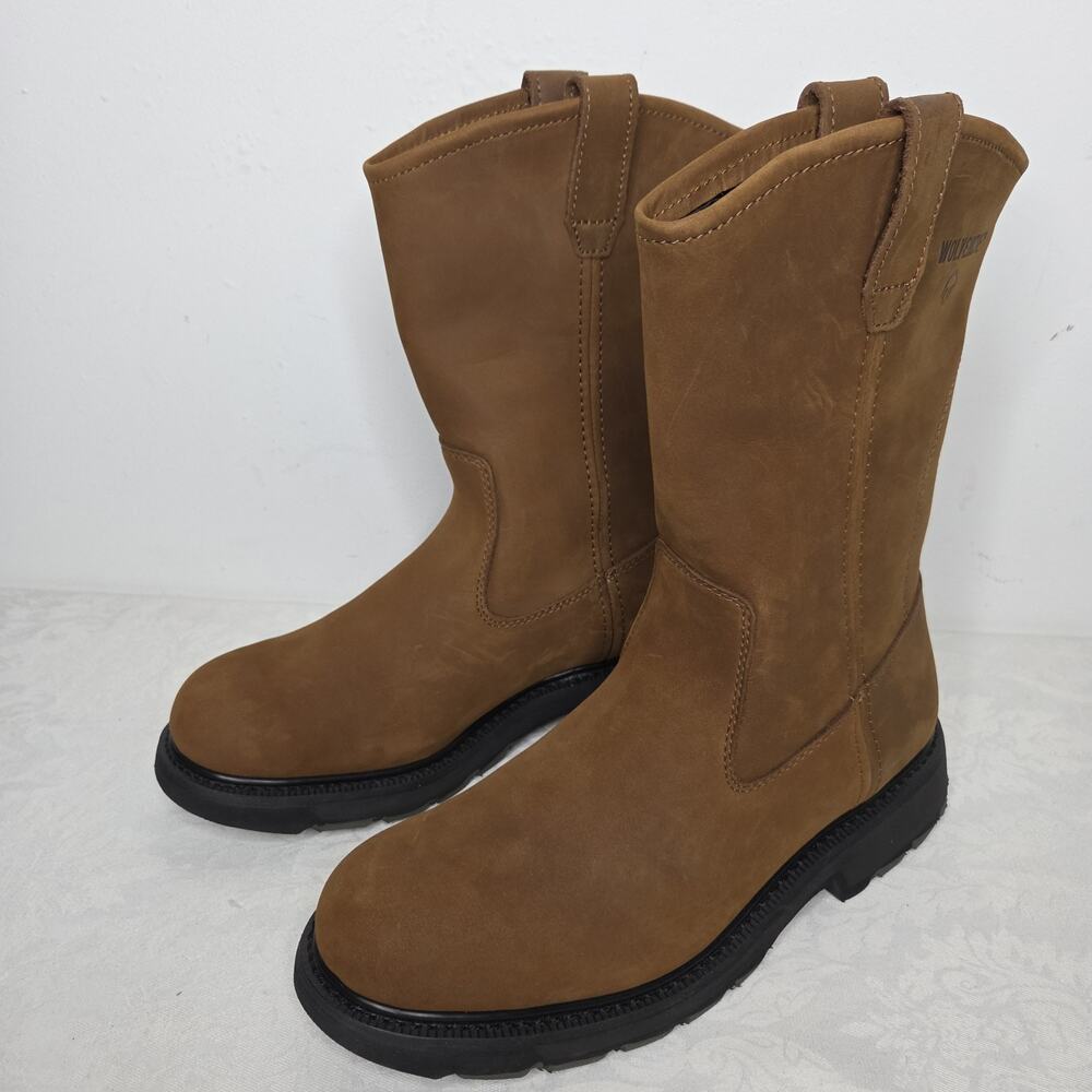 Wolverine Raider Steel Toe Wellington W04707 Mens Brown Leather Work Boots 11EW